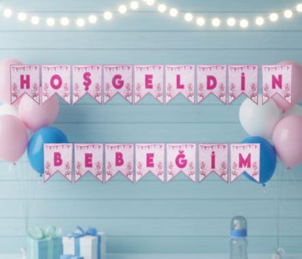 PEMBE HOŞGELDİN BEBEĞİM YAZI 