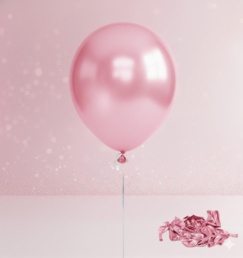 PEMBE METALİK BALON (10 adet)