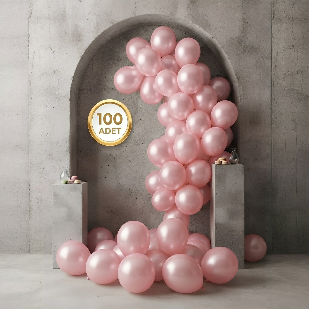 Pembe Metalik Balon (100 adet)