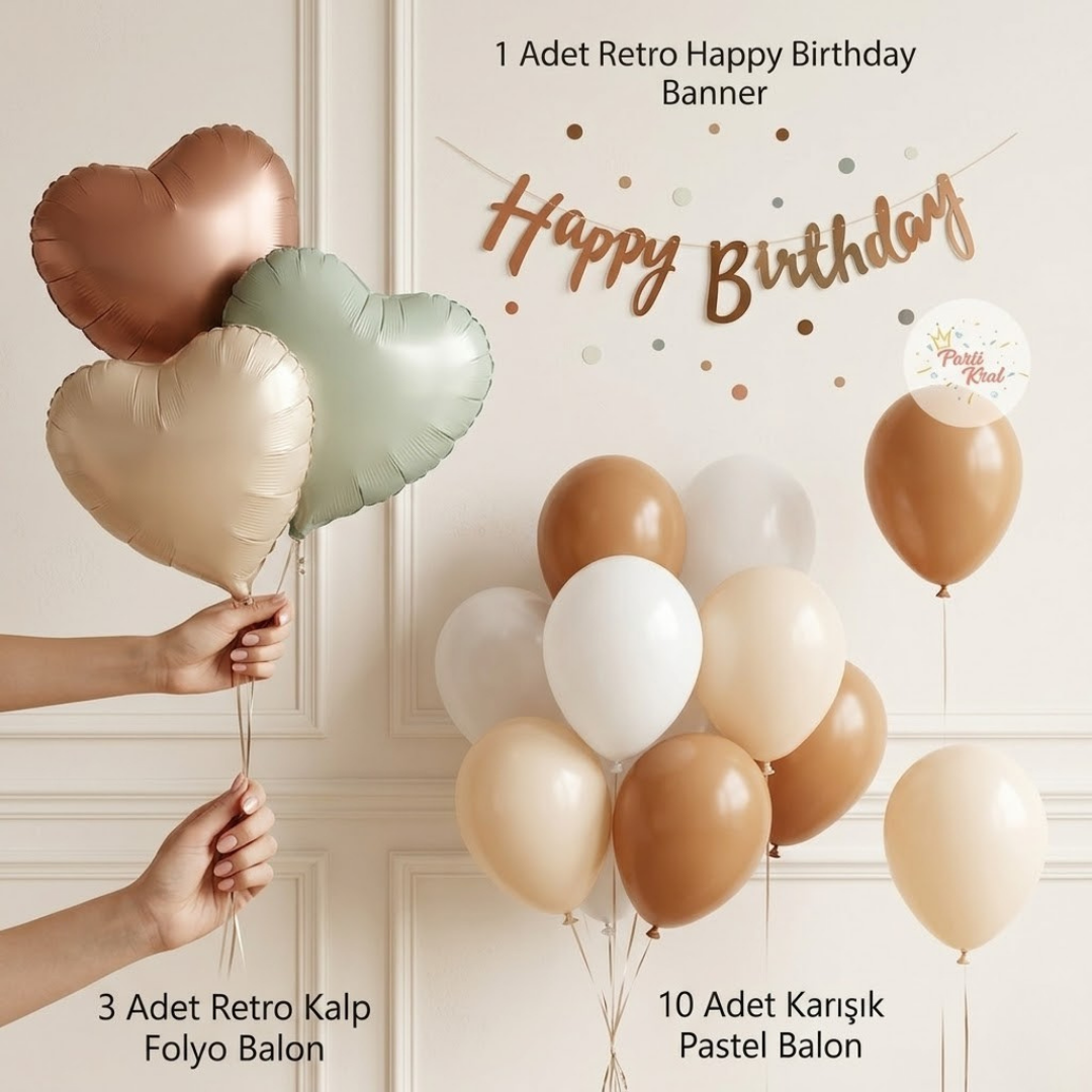 Retro Çikolata Parti Balon Seti 