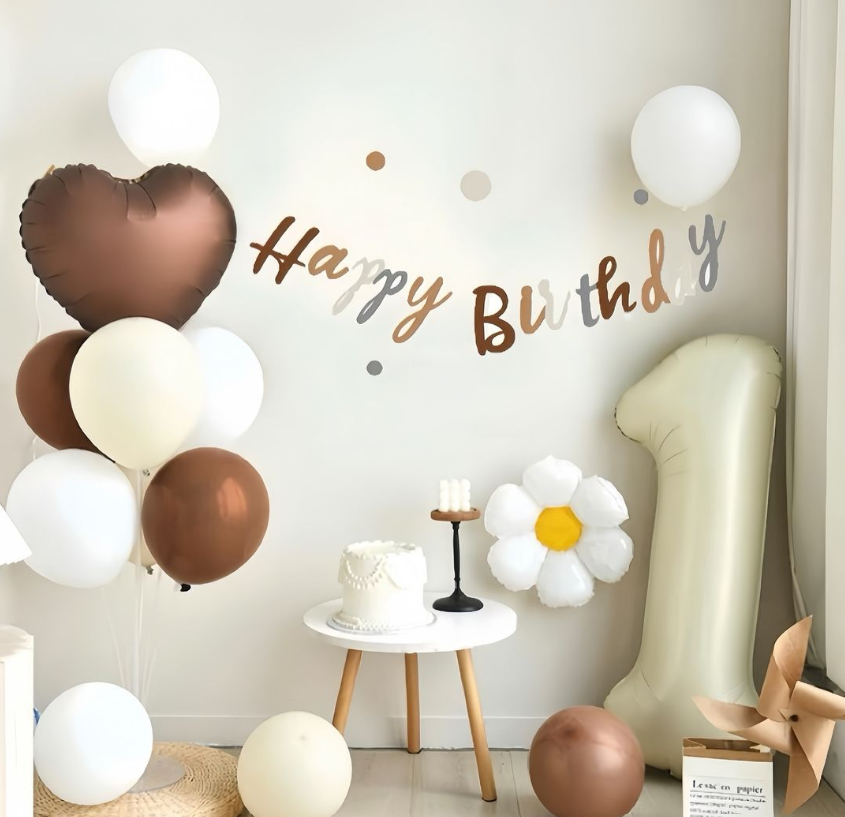 Retro Happy Birthday Balon Konsepti 