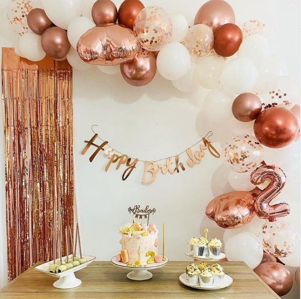 Rose Gold Balon Zinciri Seti