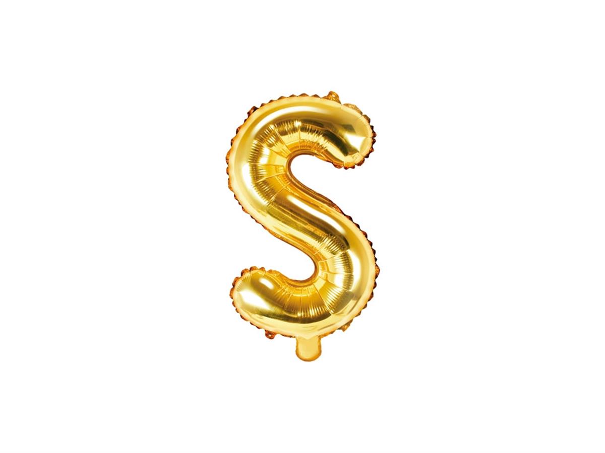 S Harf Gold Folyo Balon (35 CM)