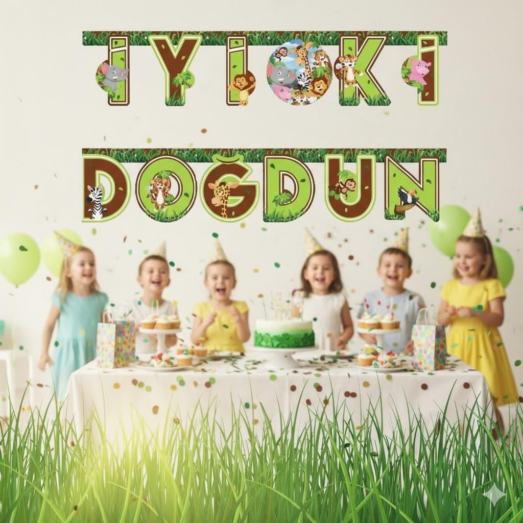 SAFARİ İYİ Kİ DOĞDUN YAZI BANNER