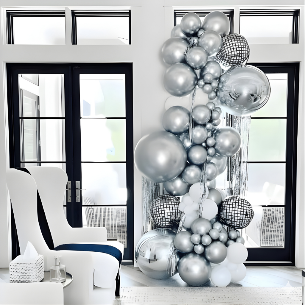 Silver Balon Zinciri Konsepti 