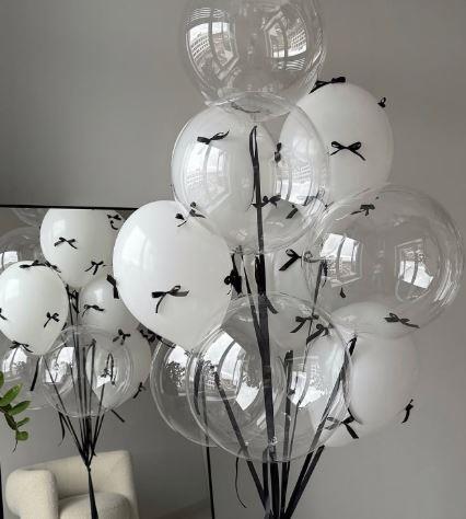 Siyah Fiyonk Balon Süsü (10 Adet)