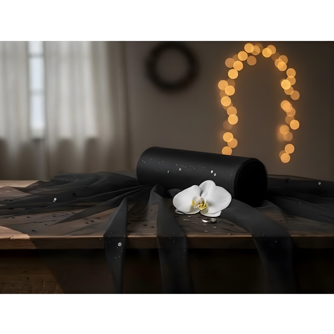 Siyah Kristal Süsleme Tülü (2 metre)