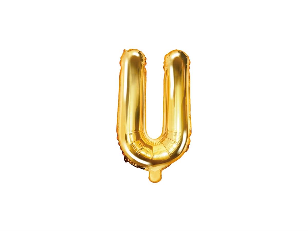 U Harf Gold Folyo Balon (35 CM)