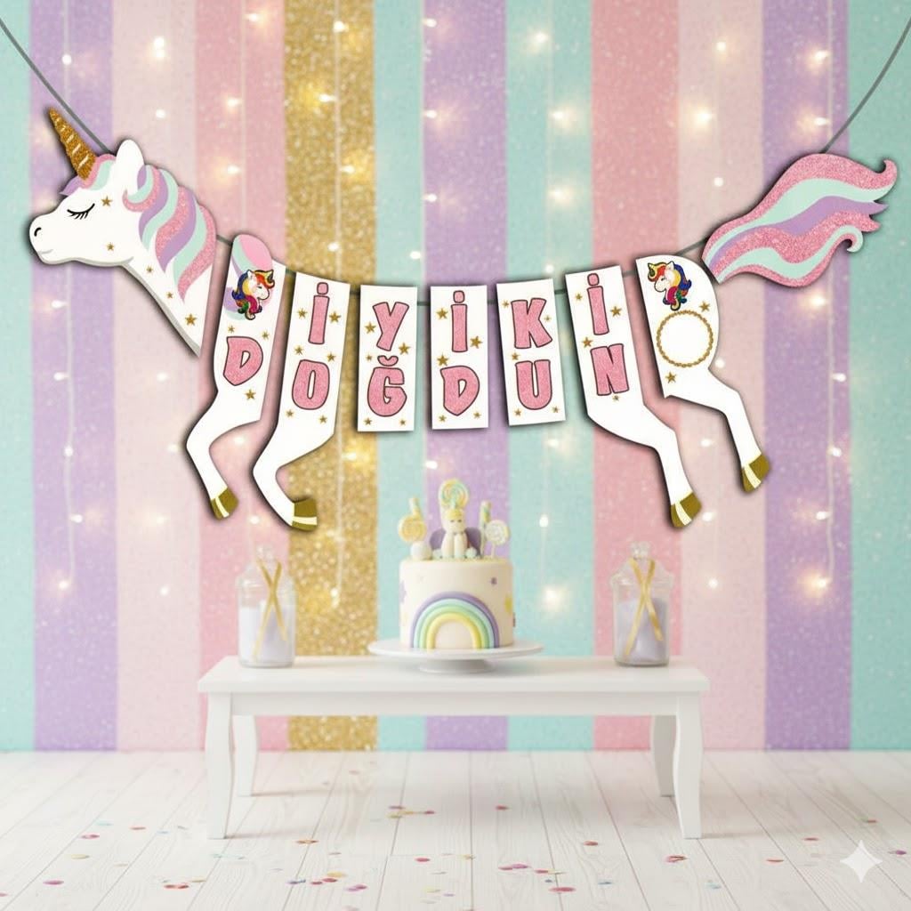 ÜNİCORN İYİ Kİ DOĞDUN BANNER