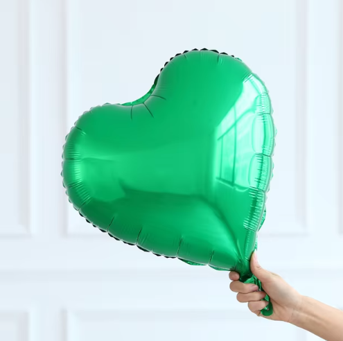 YEŞİL FOLYO KALP BALON (45 CM)