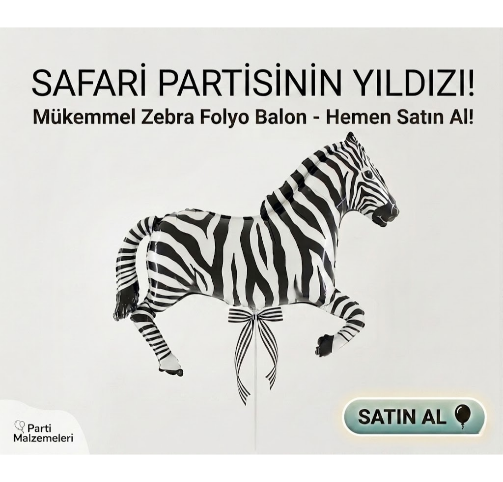 Zebra Büyük Folyo Balon 