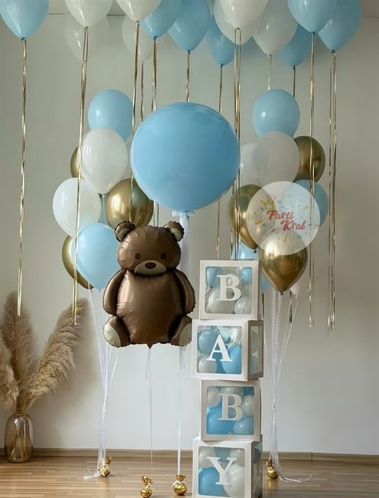 Baby Blue Ayıcık Balon Seti 