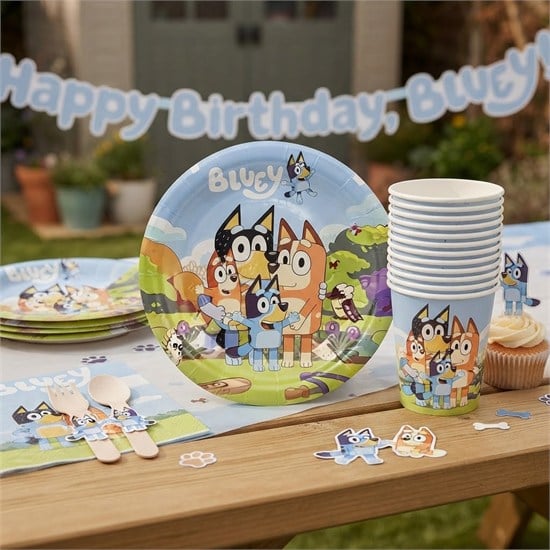 Bluey Temalı Tabak ve Bardak Seti (8 Kişilik)