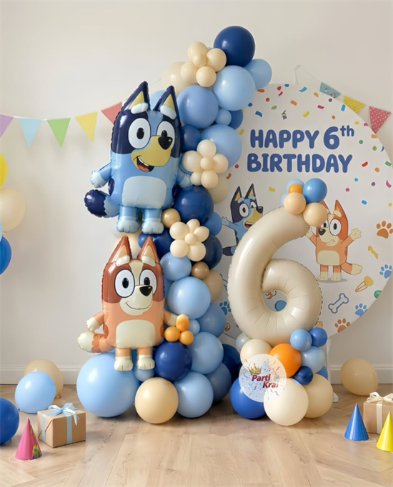 Bluey ve Bingo Balon Zinciri Konsept