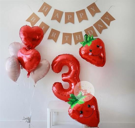 Çilek Temalı Folyo Balon Konsept
