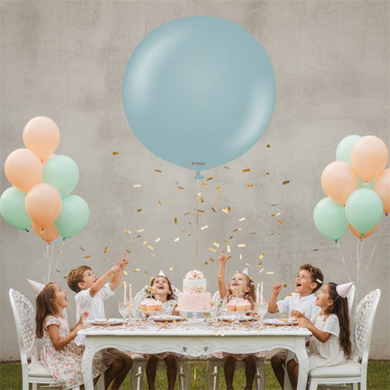 Fırtına Mavisi Retro Jumbo Balon (18 inç)