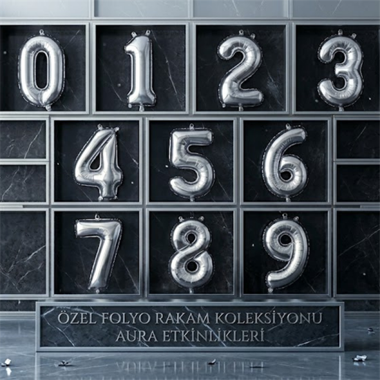 Gümüş Rakam Folyo Balon (100 cm)