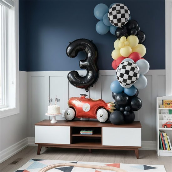 Kırmızı Araba Mini Balon Zinciri