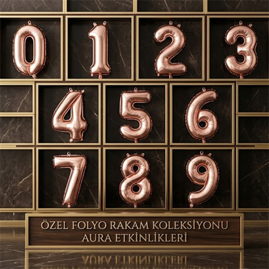 Rose Gold Rakam Folyo Balon (100 cm)
