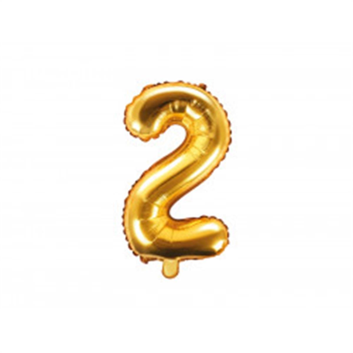  2 Rakam Gold Folyo Balon (35 CM)  