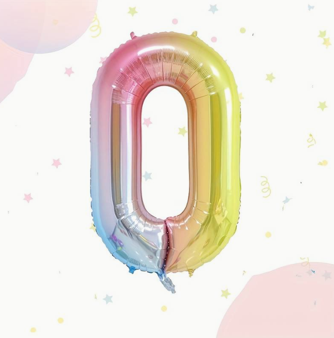 0 GÖKKUŞAĞI RAKAM BALON (100 CM)