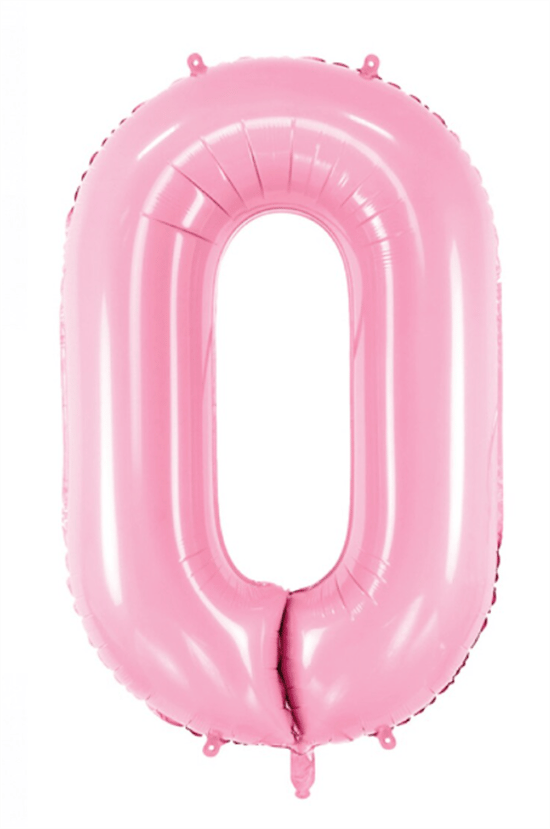 0 Pembe Rakam Folyo Balon (75 cm)