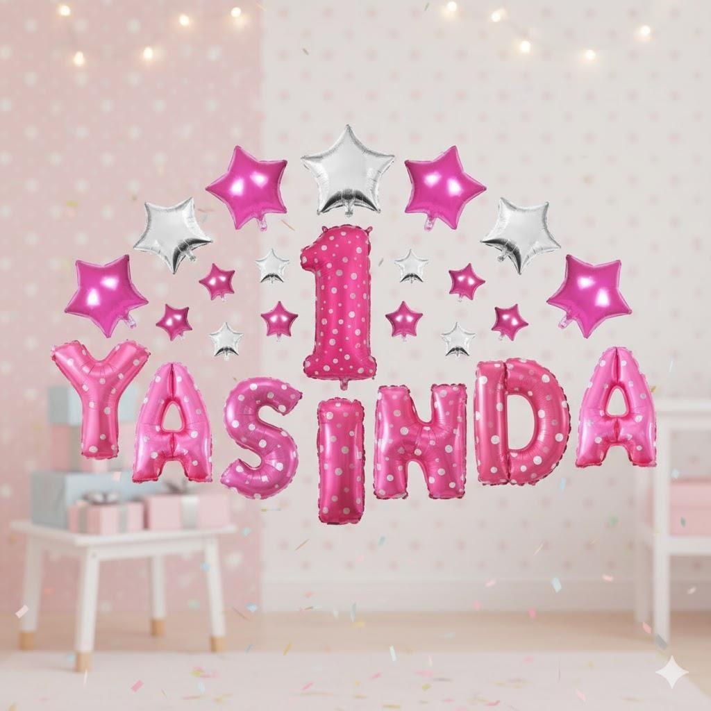 1 YAŞINDA PEMBE FOLYO BALON SET