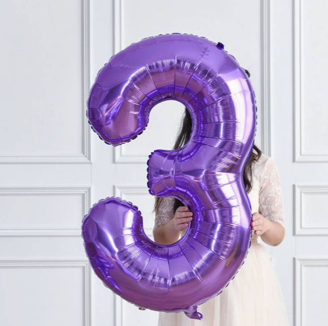 3 MOR RAKAM BALON (75 cm)