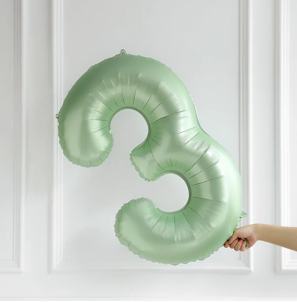 3 ZEYTİN YEŞİLİ RAKAM BALON (66 CM)
