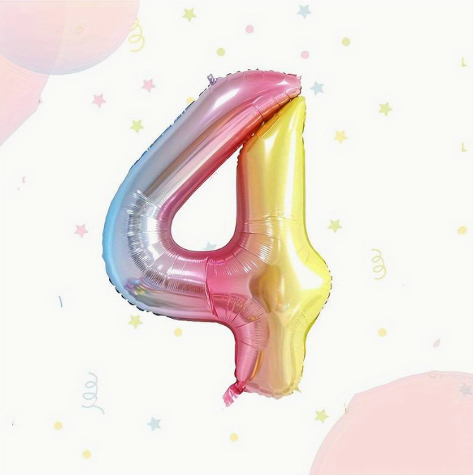 4 GÖKKUŞAĞI RAKAM BALON (100 CM)