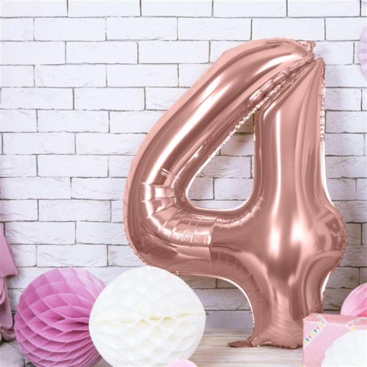 4 ROSE GOLD RAKAM BALON (100 cm)