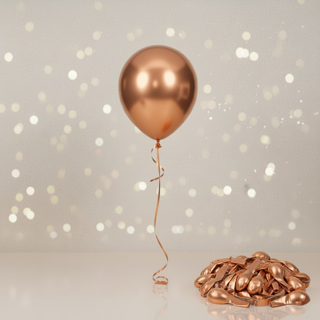 5 ADET MİNİ BAKIR GOLD KROM BALON (5 İNÇ)