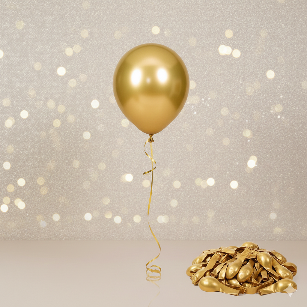 5 ADET MİNİ GOLD KROM BALON (5 İNÇ)