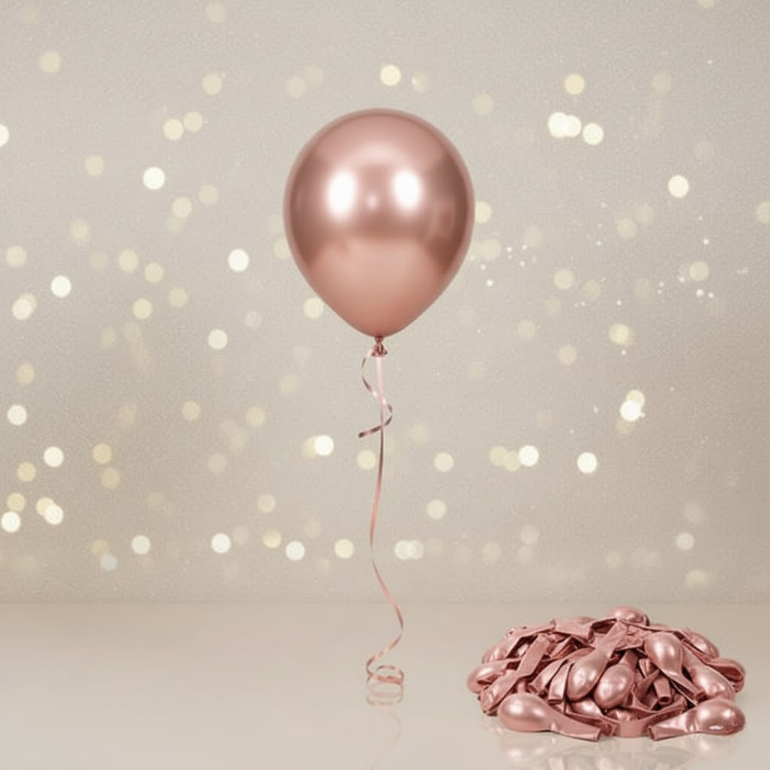 5 ADET MİNİ ROSE GOLD KROM BALON (5 İNÇ)