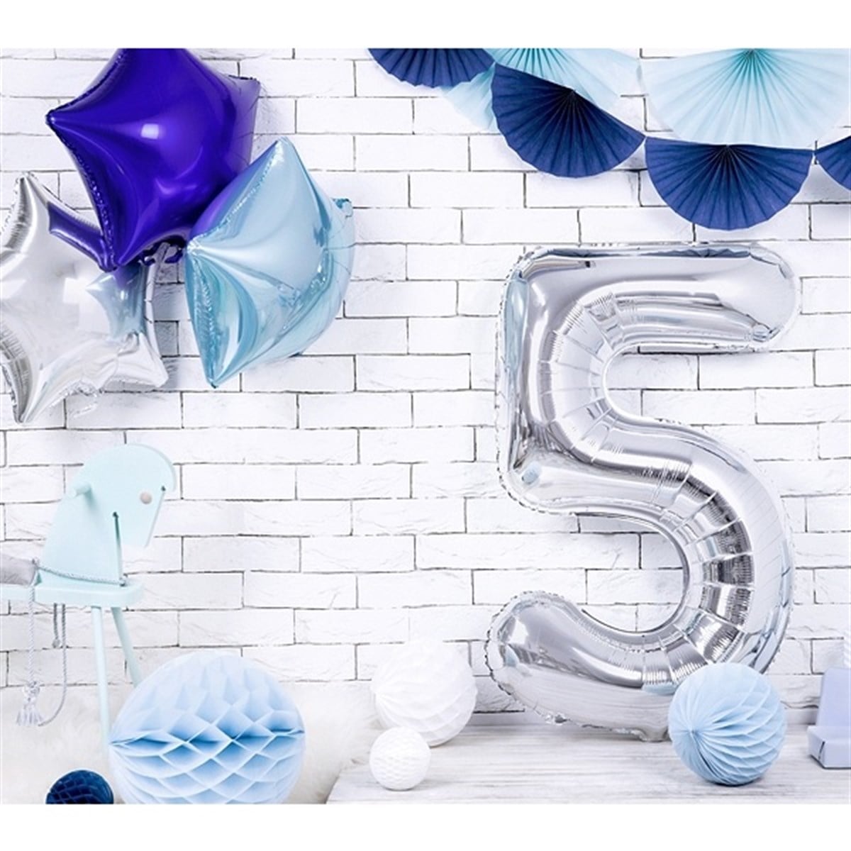 5 GÜMÜŞ RAKAM BALON (1OO cm)