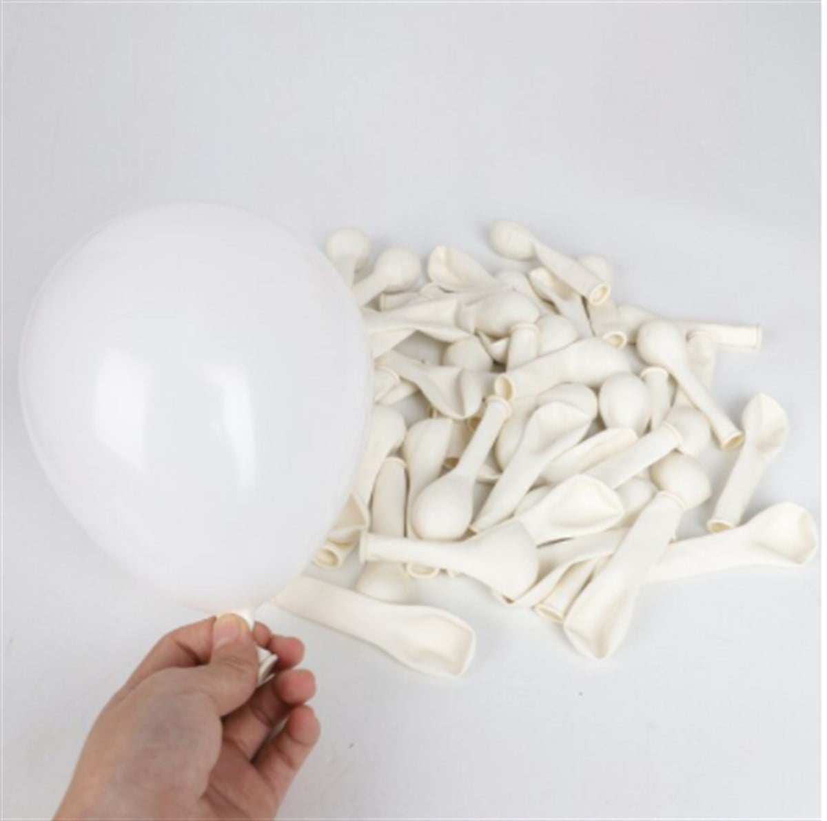 5 İNÇ MİNİ Makaron Balon Beyaz (10 ADET)
