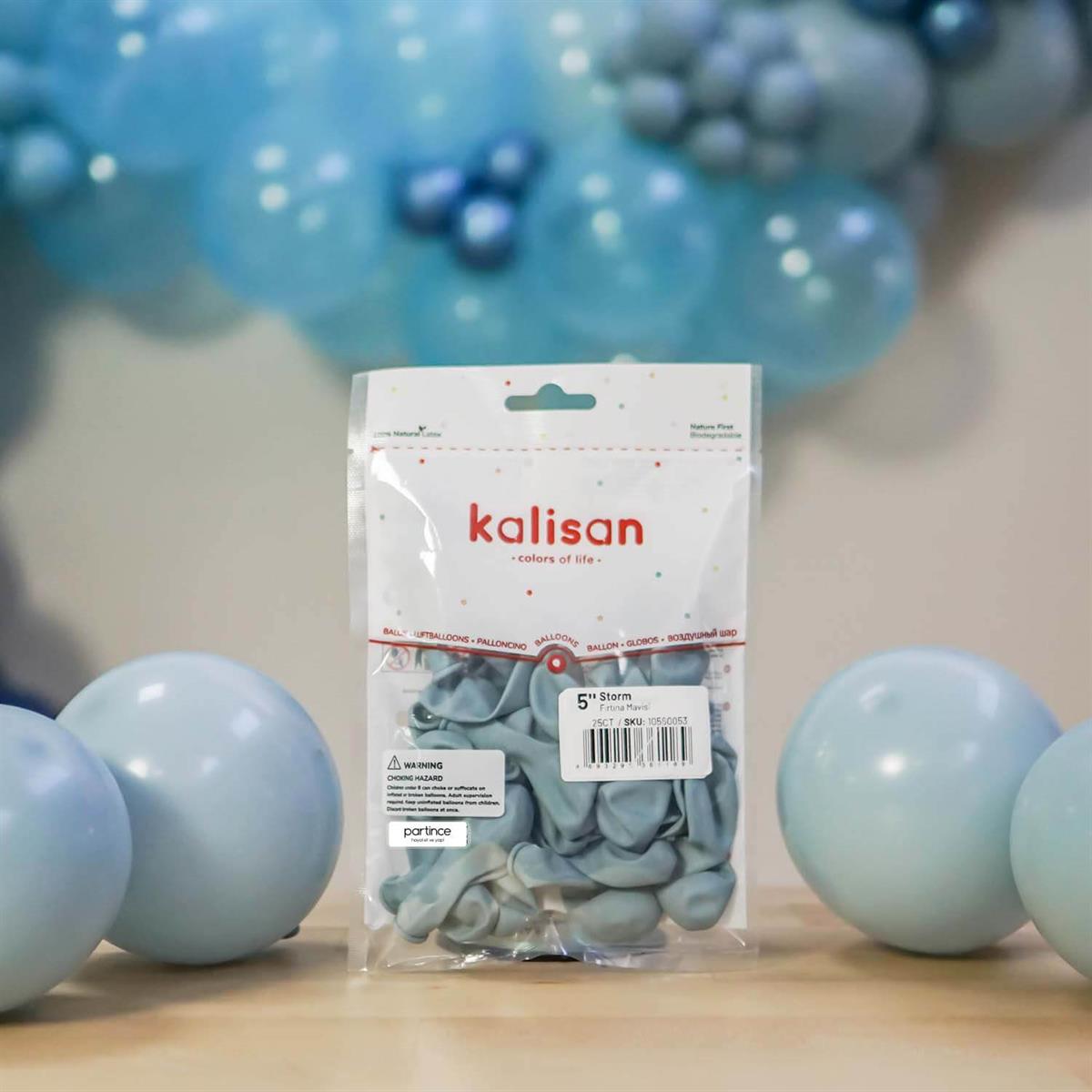 5 İNÇ MİNİ Retro Balon Fırtına Mavisi (10 ADET)