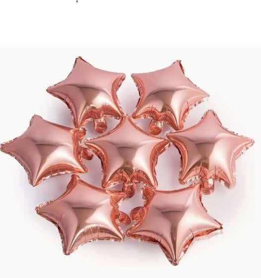 5 İNC MİNİ ROSE GOLD YILDIZ BALON ( 5 ADET )