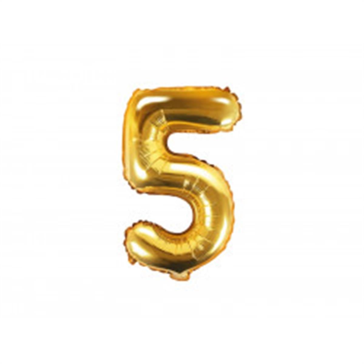 5 Rakam Gold Folyo Balon (35 CM)  