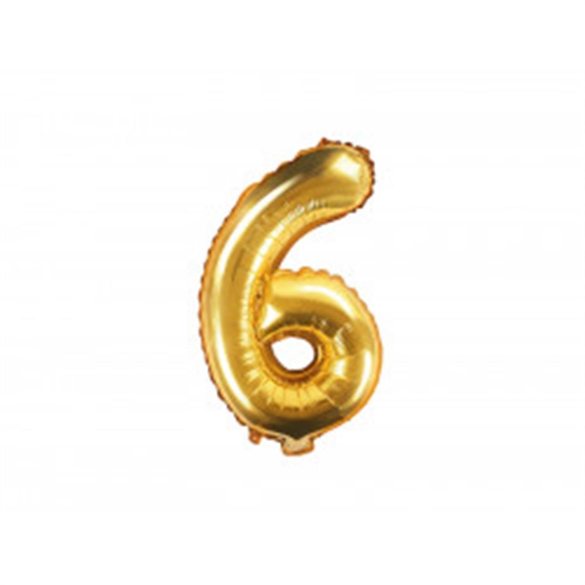6 Rakam Gold Folyo Balon (35 CM)  