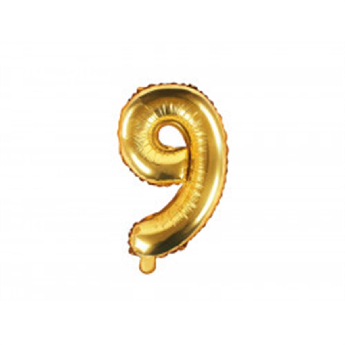 9 Rakam Gold Folyo Balon (35 CM)  