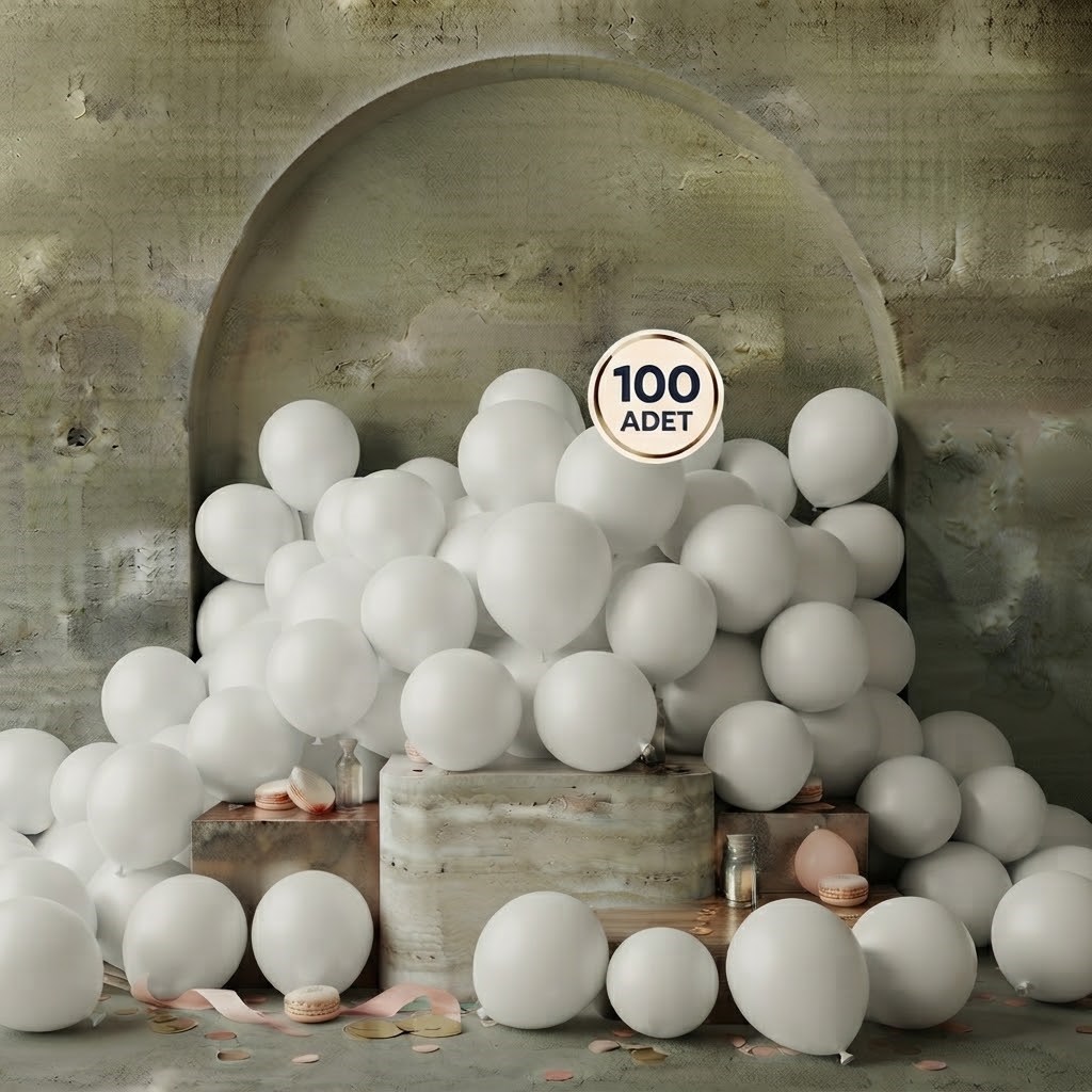 Beyaz Pastel Balon (100 adet)