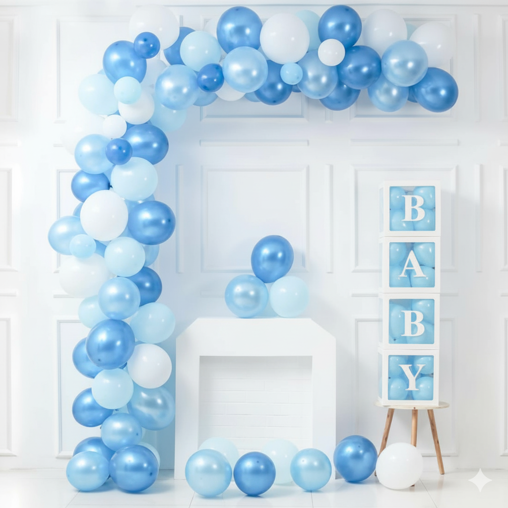 Blue Baby Balon Zinciri Konsept