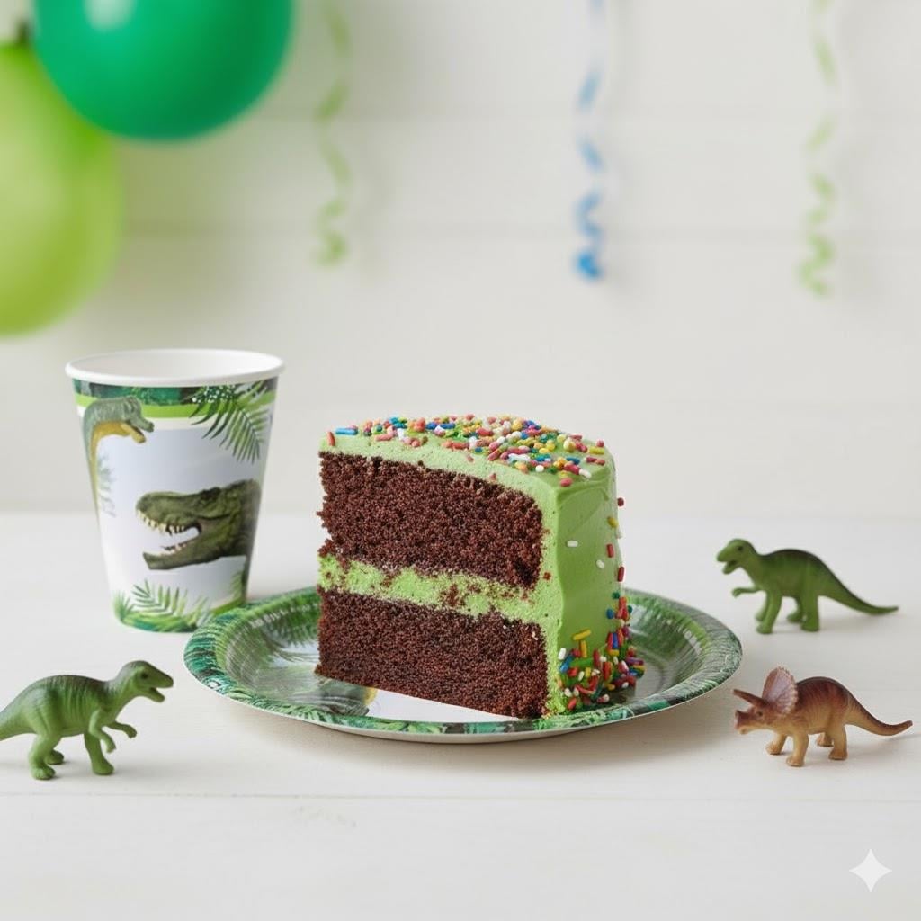 Dinozor Temalı Tabak ve Bardak Seti (8 Kişilik)