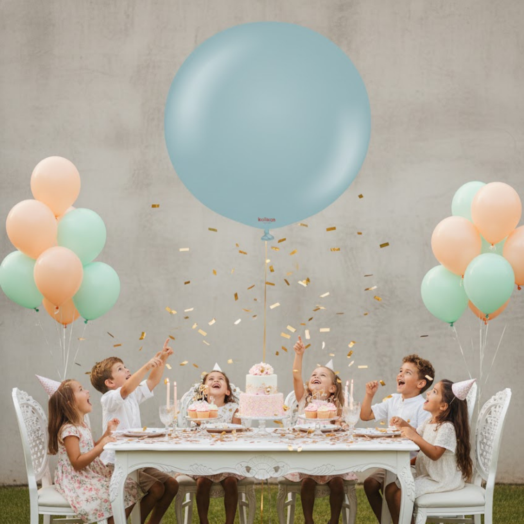 Fırtına Mavisi Retro Jumbo Balon (18 inç)