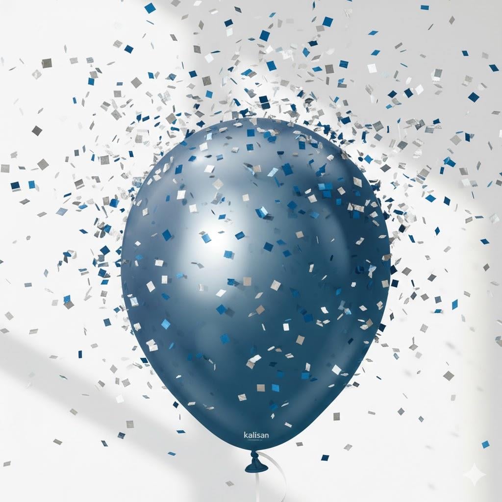 Gece Mavisi Krom Balon (5 adet)