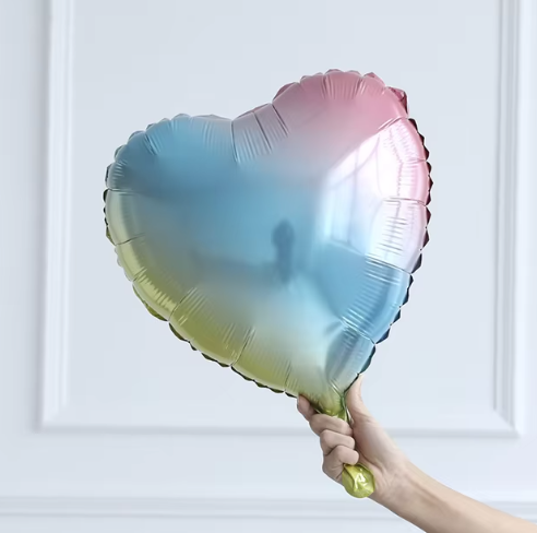 Gökkuşağı Kalp Folyo Balon