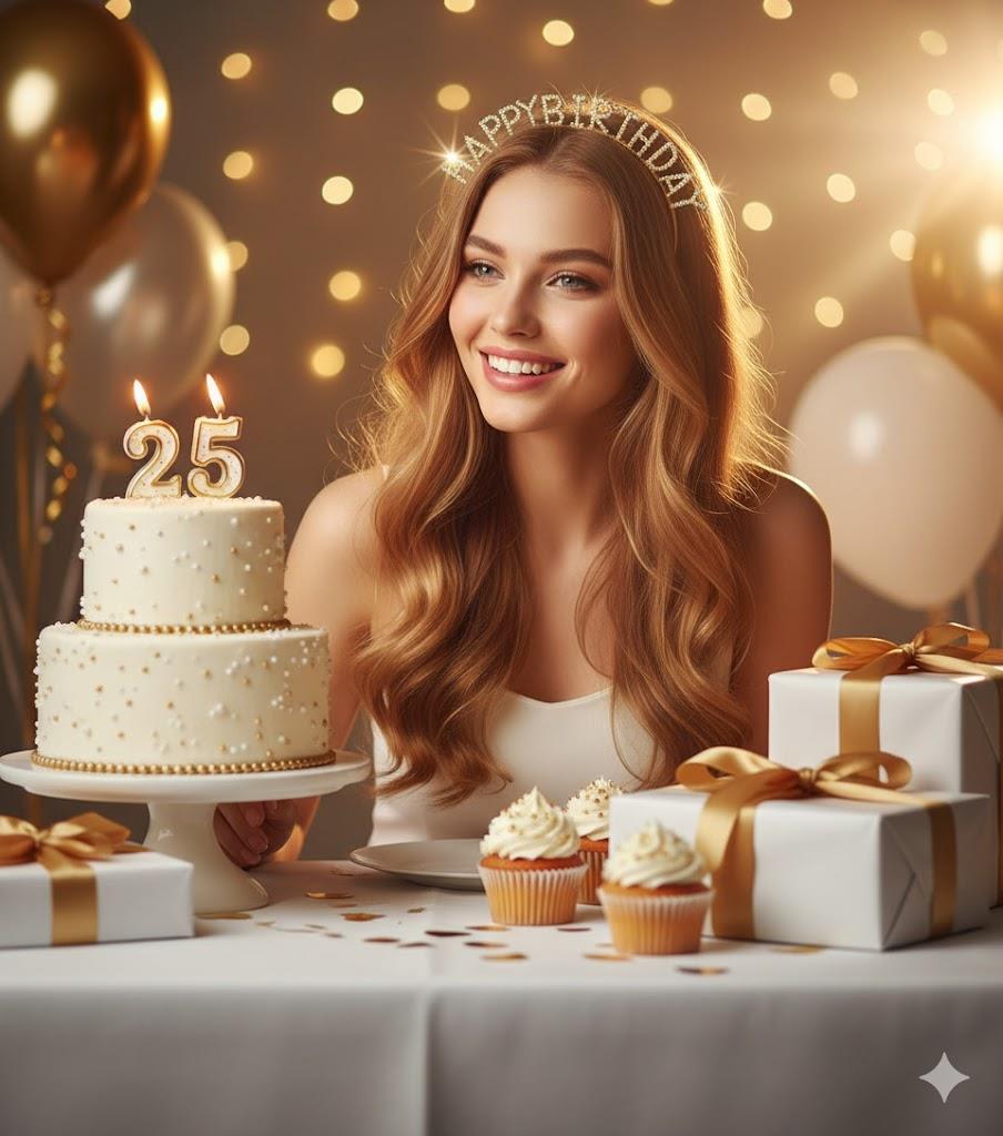 GOLD HAPPY BİRTHDAY TAŞLI TAÇ