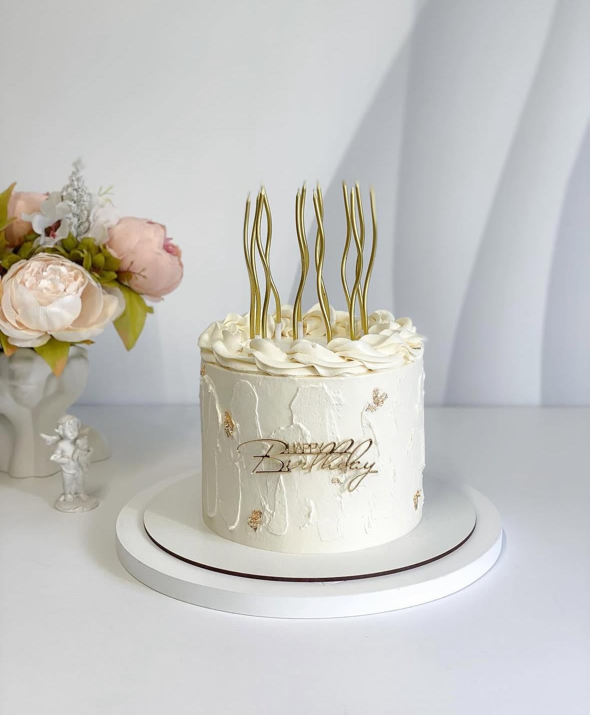 Gold Kıvrık Pasta Mumu (6 Adet)