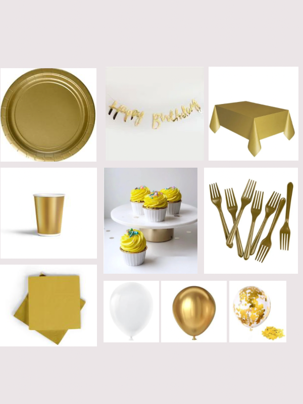 Gold Parti Doğum Günü Seti